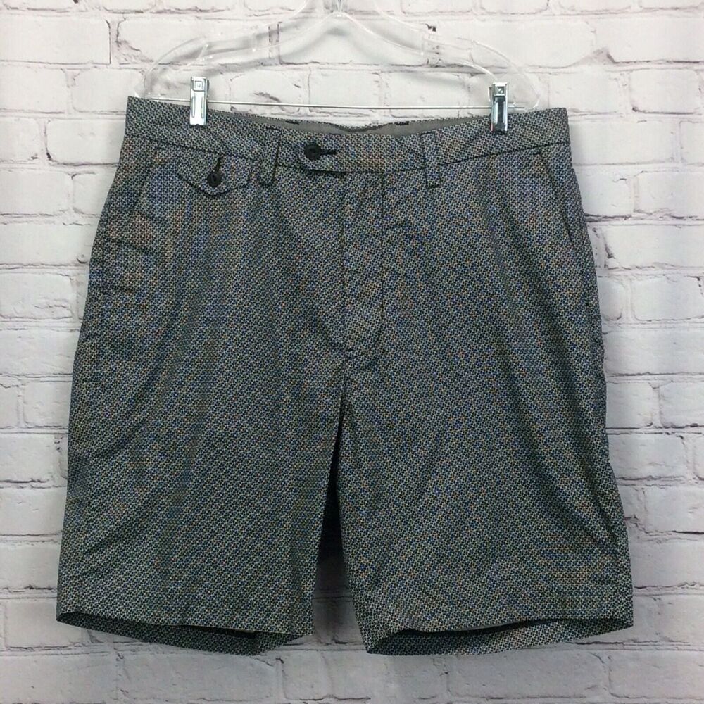 Nautica Golf Shorts Men's Sz 36 Gray/Navy Geometric Print Athleisure Modern Fit
